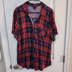Women's Button Down Plaid Shirt